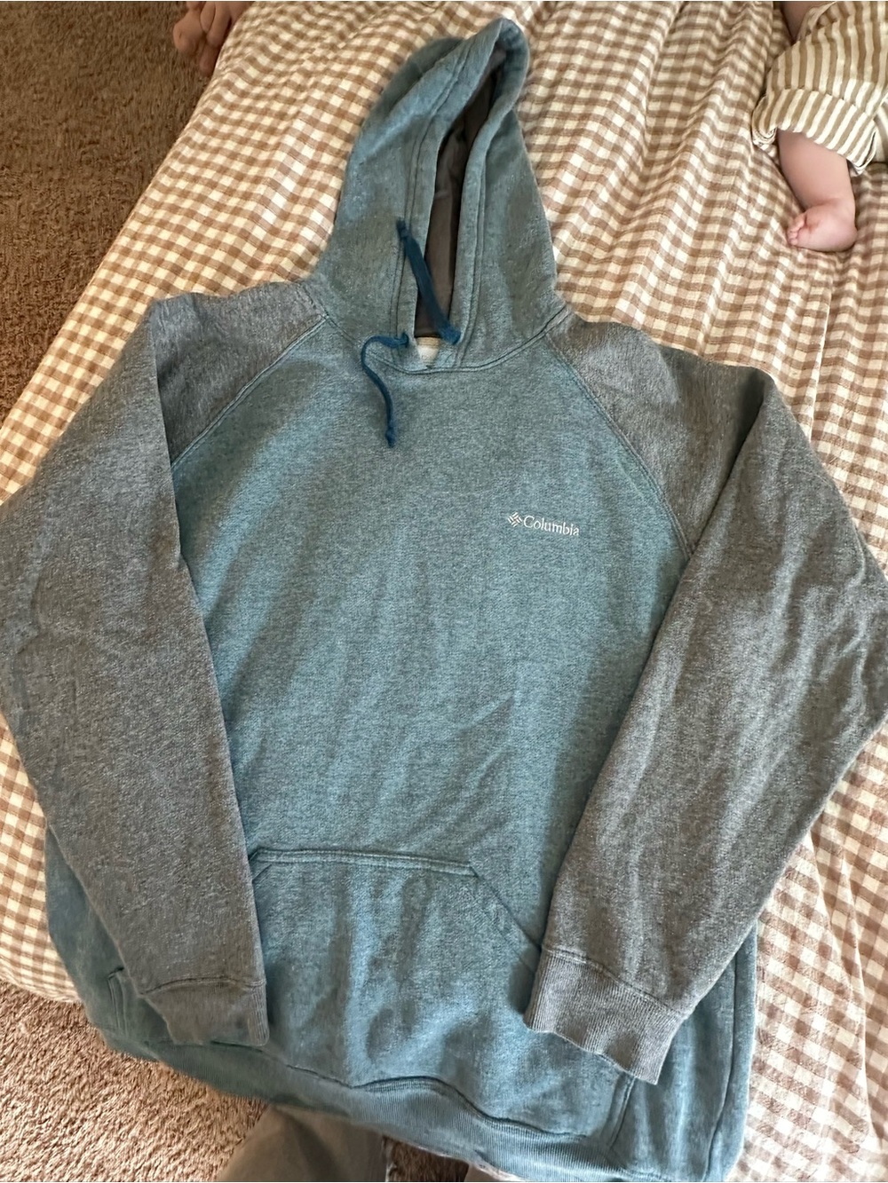Columbia Men's Teal Hooded Pullover Sweatshirt